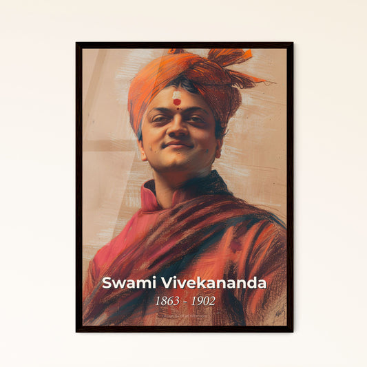 Serene Portrait of Swami V - Framed Art Print