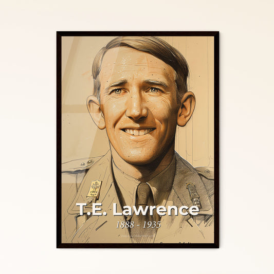 Captivating Portrait of T.E. Lawrence: A Dynamic Tribute to the Enigmatic Icon of Archaeology and Military Brilliance in Art