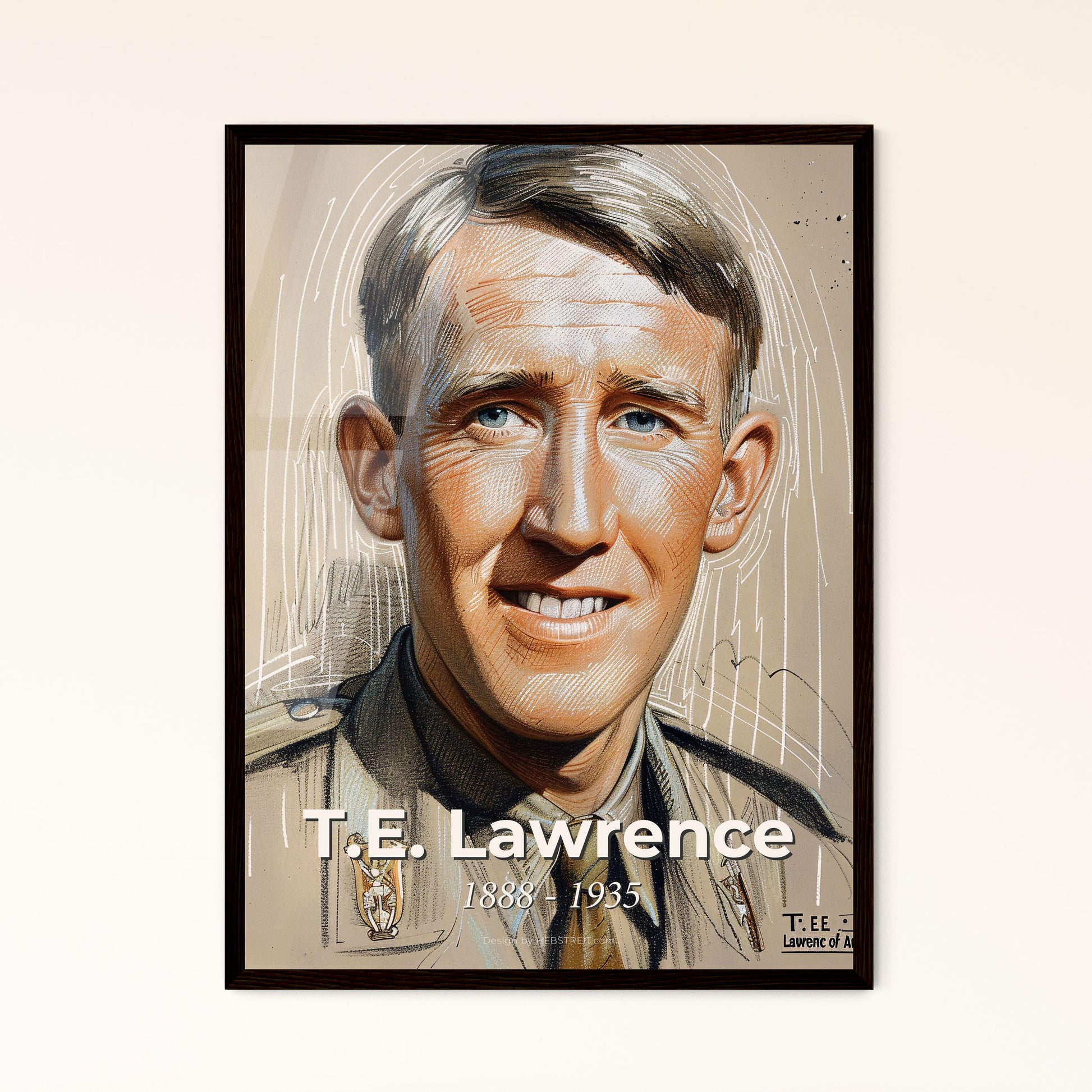 Stunning Portrait of T.E. Lawrence Framed Print