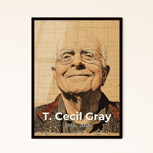 Elegant Tribute to T. Cecil Gray: Dynamic Contemporary Portrait Print Celebrating a Visionary Anesthesiologist - Perfect Home Decor