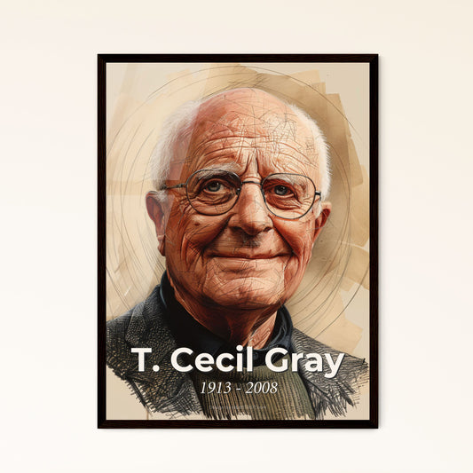 Elegant Portrait of T. Cecil Gray: Celebrating the Life of a Pioneering Anesthesiologist in Contemporary Art - Perfect for Home Decor