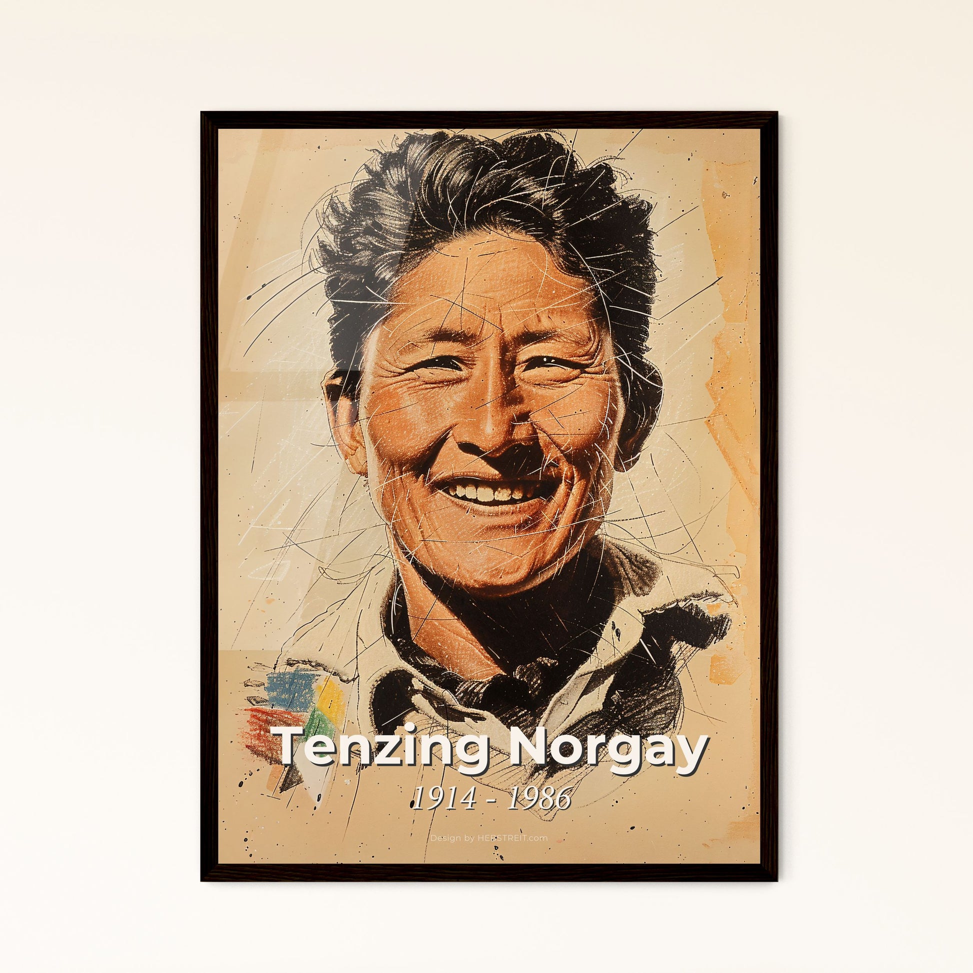 Ascend Beyond: Captivating Tribute to Tenzing Norgay, First Everest Summiter - Inspired Contemporary Art Print for Home Elegance