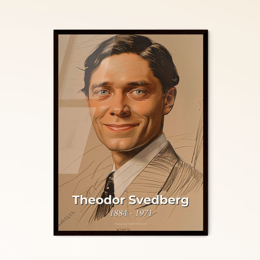 Elegant Portrait of Theodor Svedberg: Nobel Prize-Winning Chemist in Contemporary Art - Perfect Gift & Stylish Home Accent