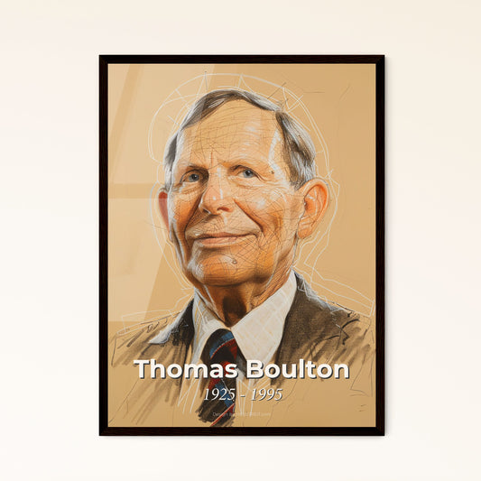 Elegant Portrait of Thomas Boulton: A Tribute to a Medical Pioneer in Vibrant Contemporary Art - Framed & Aluminum Options Available