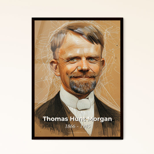 Elegant Tribute to Thomas Hunt Morgan: Chromosome Pioneer in Unique Artistic Interpretation – Perfect for Gifts & Home Décor