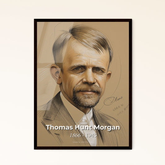 Elegant Portrait of Thomas Hunt Morgan: Celebrating the Pioneer of Genetics - Exquisite Art Print for Timeless Home Decor