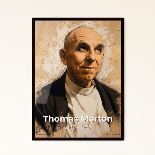 Thomas Merton: Spiritual Visionary - Contemporary Art Portrait in Dynamic Hues & Textures, Perfect for Home Décor & Gifts