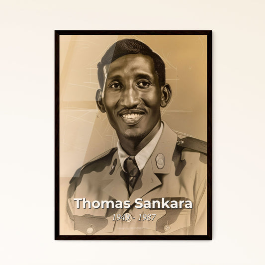 Vibrant Portrait of Thomas Sankara: Revolutionary Leader & Visionary - A Contemporary Art Print for Inspired Home Decor