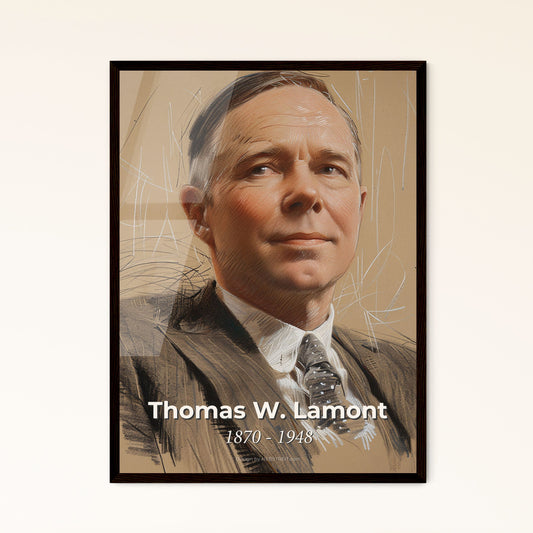 Elegant Portrait of Thomas W. Lamont: A Contemporary Masterpiece in Finance, Perfect for Home Decor as Print or Framed Art