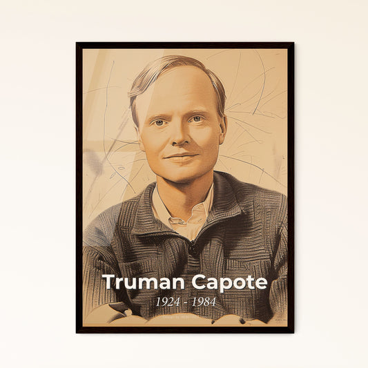 Truman Capote: Iconic Portrait of an American Literary Legend - Stunning Contemporary Art Print for Unique Home Décor