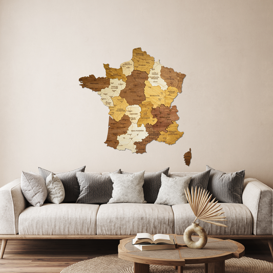 Luxury Wooden France Map – Handmade Wall Decor & Gift Idea