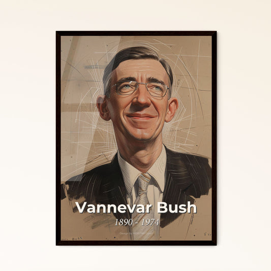 Vannevar Bush: Pioneering Visionary of Analog Computing - Elegant Contemporary Art Print for Chic Home Décor or Thoughtful Gifting