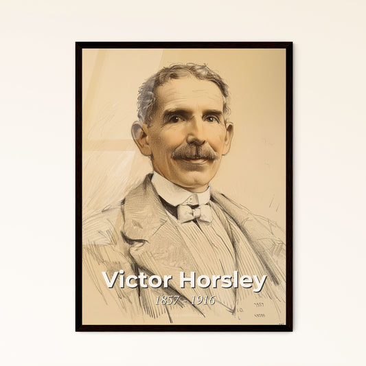 Victor Horsley: Pioneering Neurosurgeon Portrait - Contemporary Art Print, Elegant Hatching & Dynamic Lines for Modern Décor