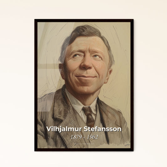 Vilhjalmur Stefansson: Arctic Explorer Portrait - Vibrant Contemporary Art Print with Dynamic Lines & Unique Perspective