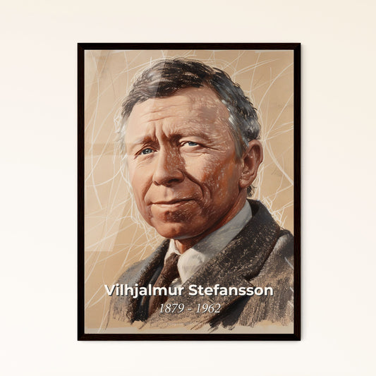 Vilhjalmur Stefansson: Captivating Arctic Explorer Portrait in Elegant Lines – Unique Contemporary Art for Home Décor & Gifting