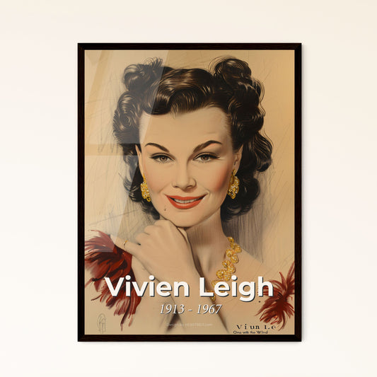 Vivien Leigh: Iconic Portrait - Enchanting Contemporary Art Print of the Beloved Actress in Striking Hues & Dynamic Lines