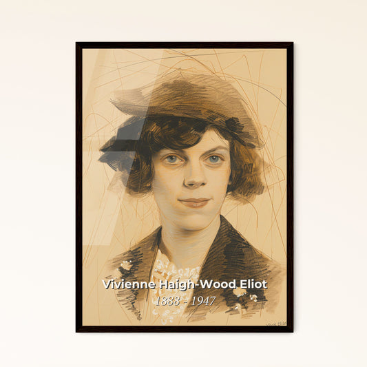 Vivienne Haigh-Wood Eliot: Enigmatic Portrait of a Literary Muse - Contemporary Art Print in Dynamic Hues & Textures