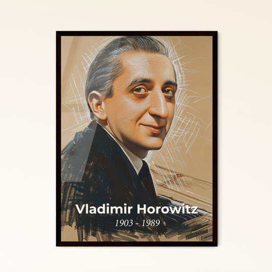 Vibrant Portrait of Vladimir Horowitz: Iconic Pianist in Dynamic Lines – Stunning Art Print for Home Decor & Gifts