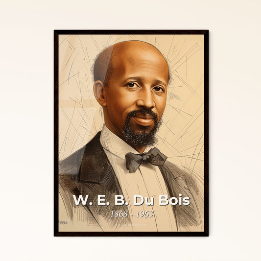 Radiant W.E.B. Du Bois Portrait: Celebrating an Icon of American Education & Civil Rights - Luxe Print Options for Stylish Decor