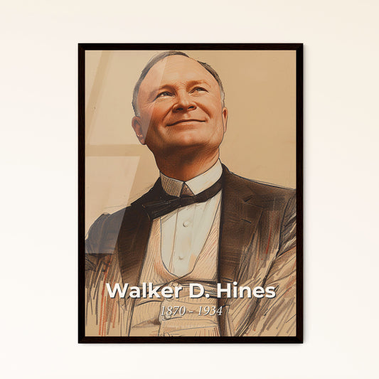 Walker D. Hines: A Captivating Portrait of Influence – Striking Art Print Celebrating America's Railway Visionary