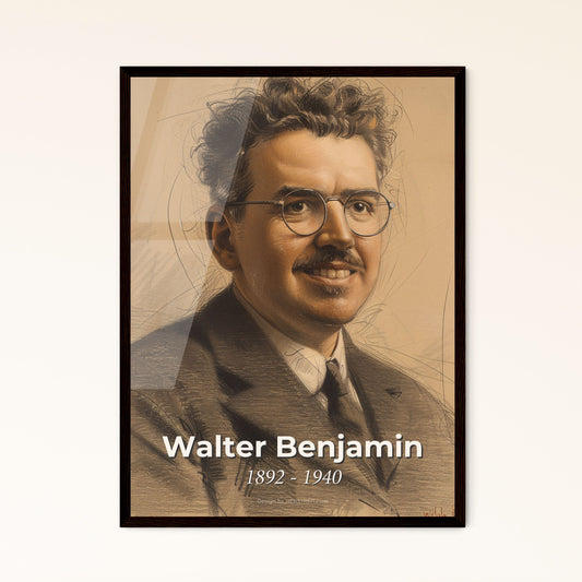 Elegant Portrait of Walter Benjamin Framed Print
