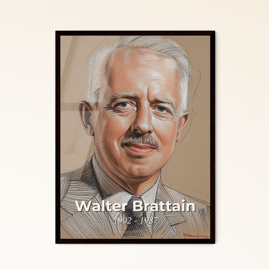 Elegant Portrait of Walter Brattain: Celebrating the Genius of the Co-inventor of the Transistor in Stunning Contemporary Art