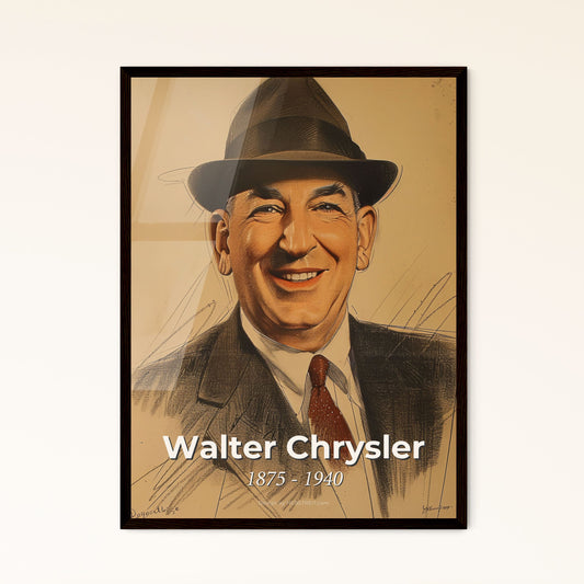 Chrysler's Legacy: Captivating Contemporary Portrait of Automotive Visionary - Elegant Print for Home Decor & Unique Gifting