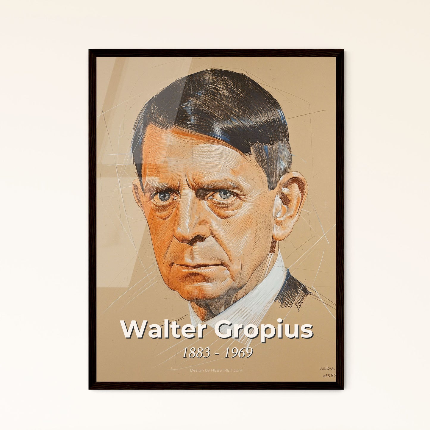 Dynamic Portrait of Walter Gropius: Modernist Visionary & Bauhaus Founder - Stunning Art Print for Home Decor & Gifting