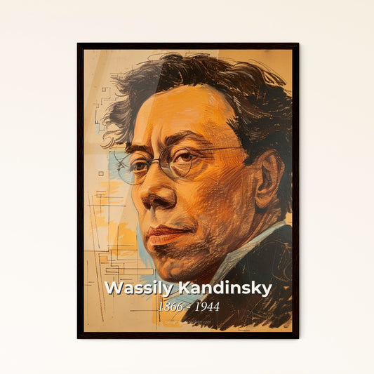 Dynamic Abstract Portrait of Wassily Kandinsky - A Stunning Fusion of Color and Line for Elegant Home Décor