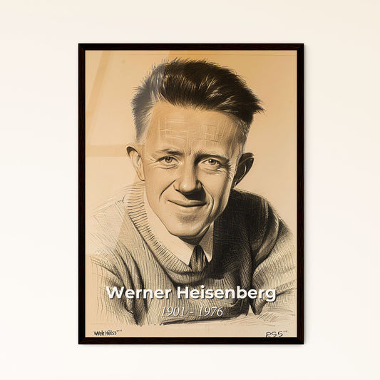 Elegant Portrait of Heisenberg: Celebrating His Legacy with Contemporary Art on Beige - Perfect for Unique Home Decor & Gifts