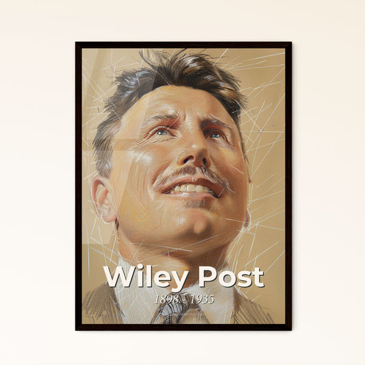 Wiley Post: A Bold Tribute to the First Solo World Aviator - Contemporary Art Print with Dynamic Lines & Elegant Shades