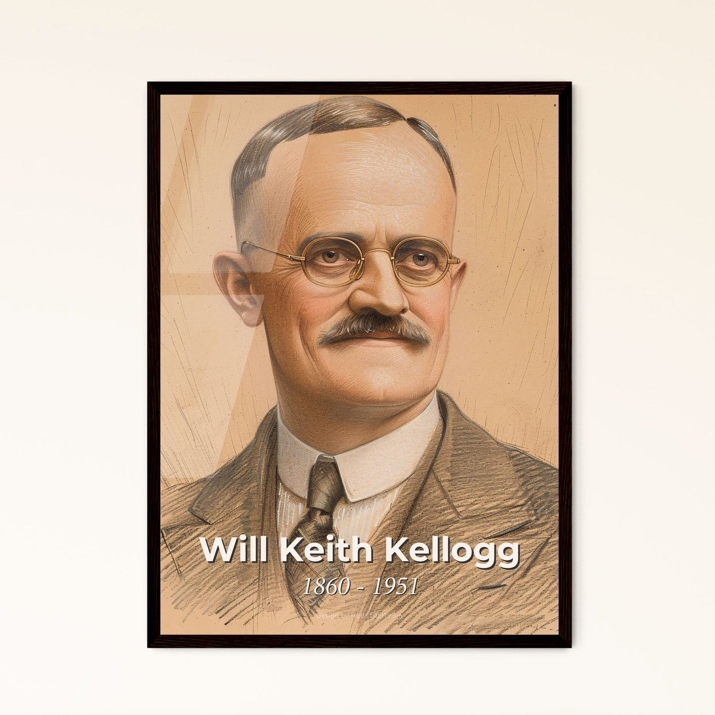 Radiant Portrait of Will Keith Kellogg Framed Print