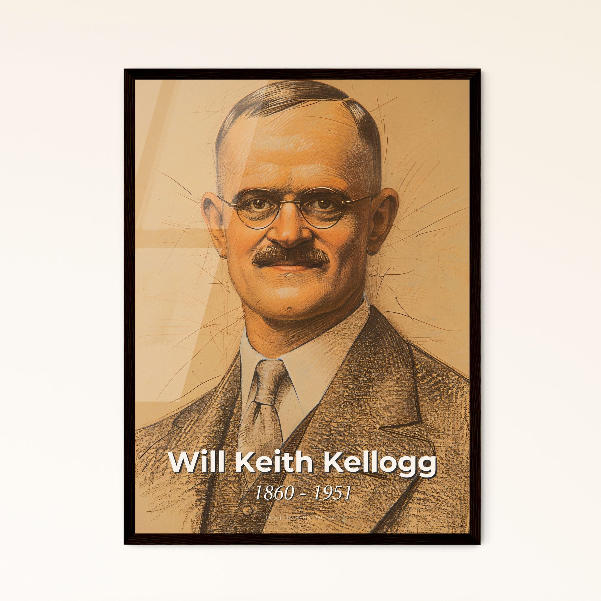 Radiant Portrait of W.K. Kellogg Framed Print