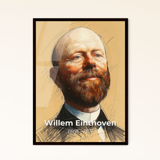 Vibrant Portrait of Willem Einthoven: The Innovator of ECG - Contemporary Art Print for Unique Home Decor & Meaningful Gifts