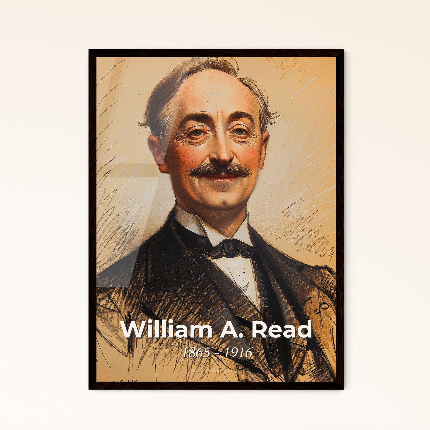 Dynamic Portrait of William A. Read: A Contemporary Tribute to an Influential American Investment Banker in Elegant Hues