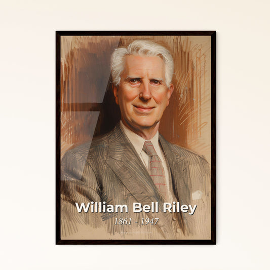 William Bell Riley: A Captivating Portrait of an Influential Preacher - Contemporary Art Print with Dynamic Lines & Elegant Hatching