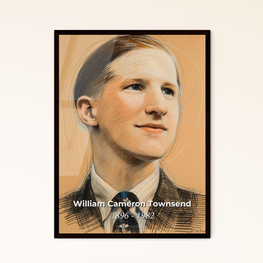 Radiant Legacy: William Cameron Townsend (1896-1982) - Captivating Contemporary Portrait for Inspirational Home Decor.