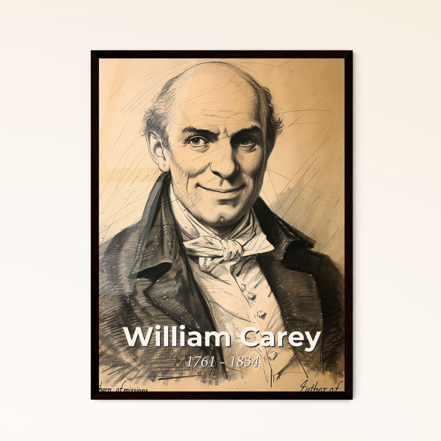 William Carey: Pioneer of Modern Missions - Exquisite Contemporary Portrait in Dynamic Lines & Hues, Perfect for Any Space