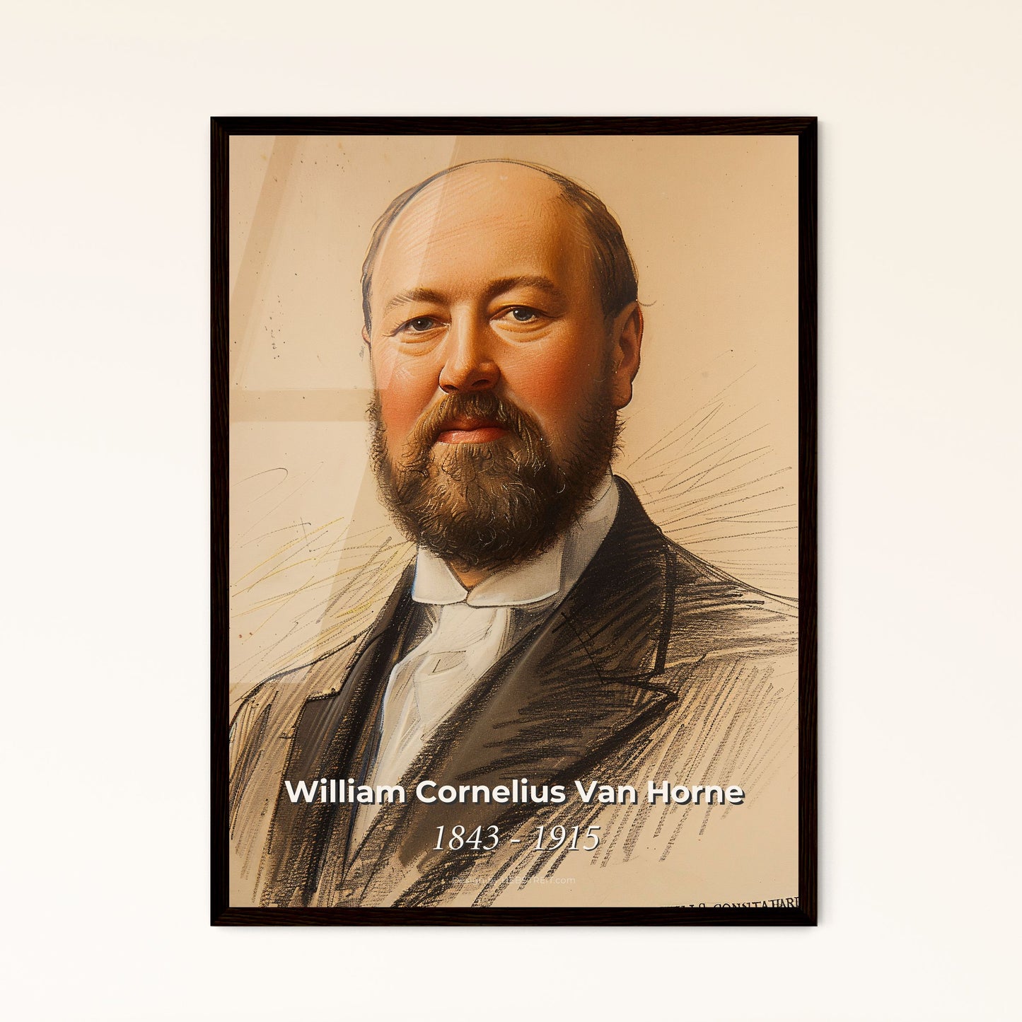 William Cornelius Van Horne: Dynamic Contemporary Portrait in Hues, Celebrating the Visionary Railway Executive's Legacy