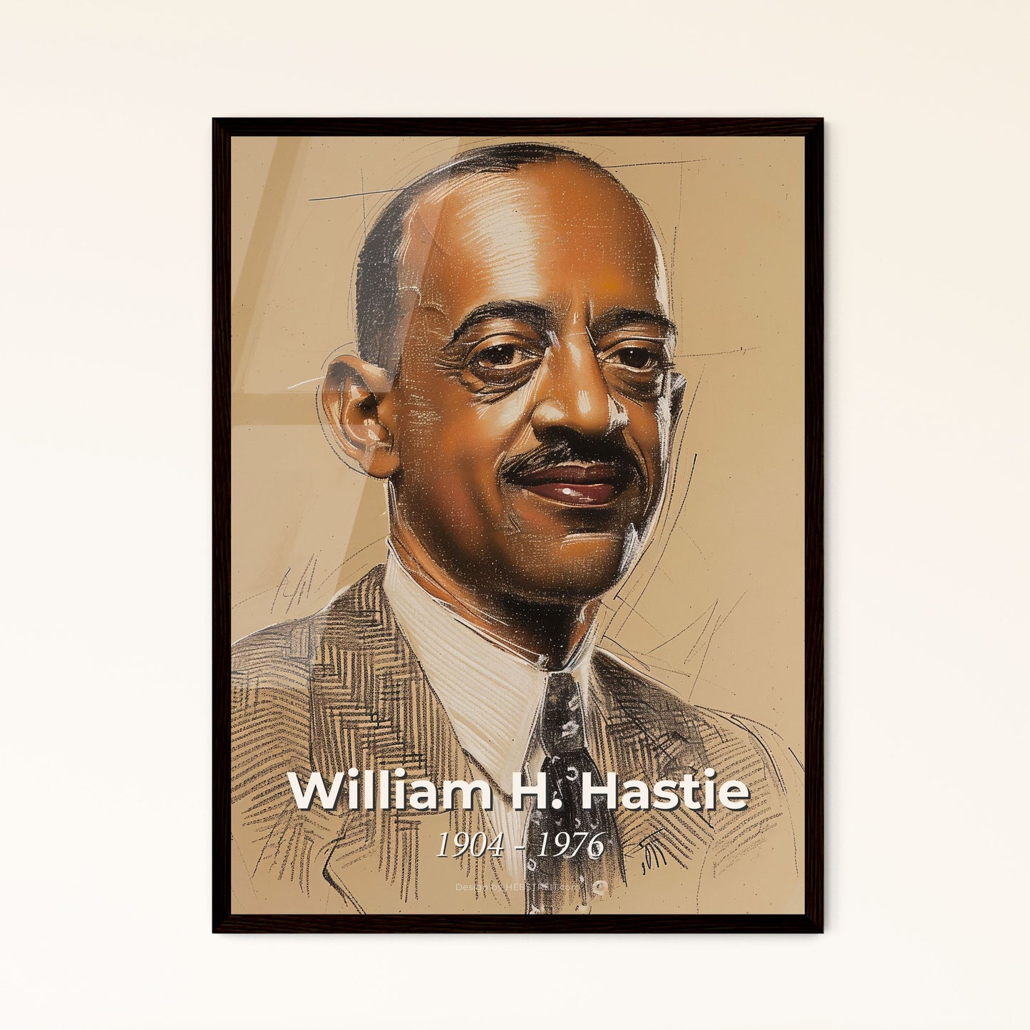 Captivating Portrait of William H. Hastie: Iconic Civil Rights Leader - Stunning Contemporary Art Print for Home Decor