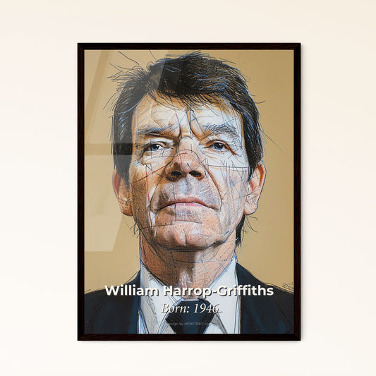 William Harrop-Griffiths: A Unique Art Tribute to Anesthesiology - Striking Contemporary Portrait in Elegant Shades for Home Décor