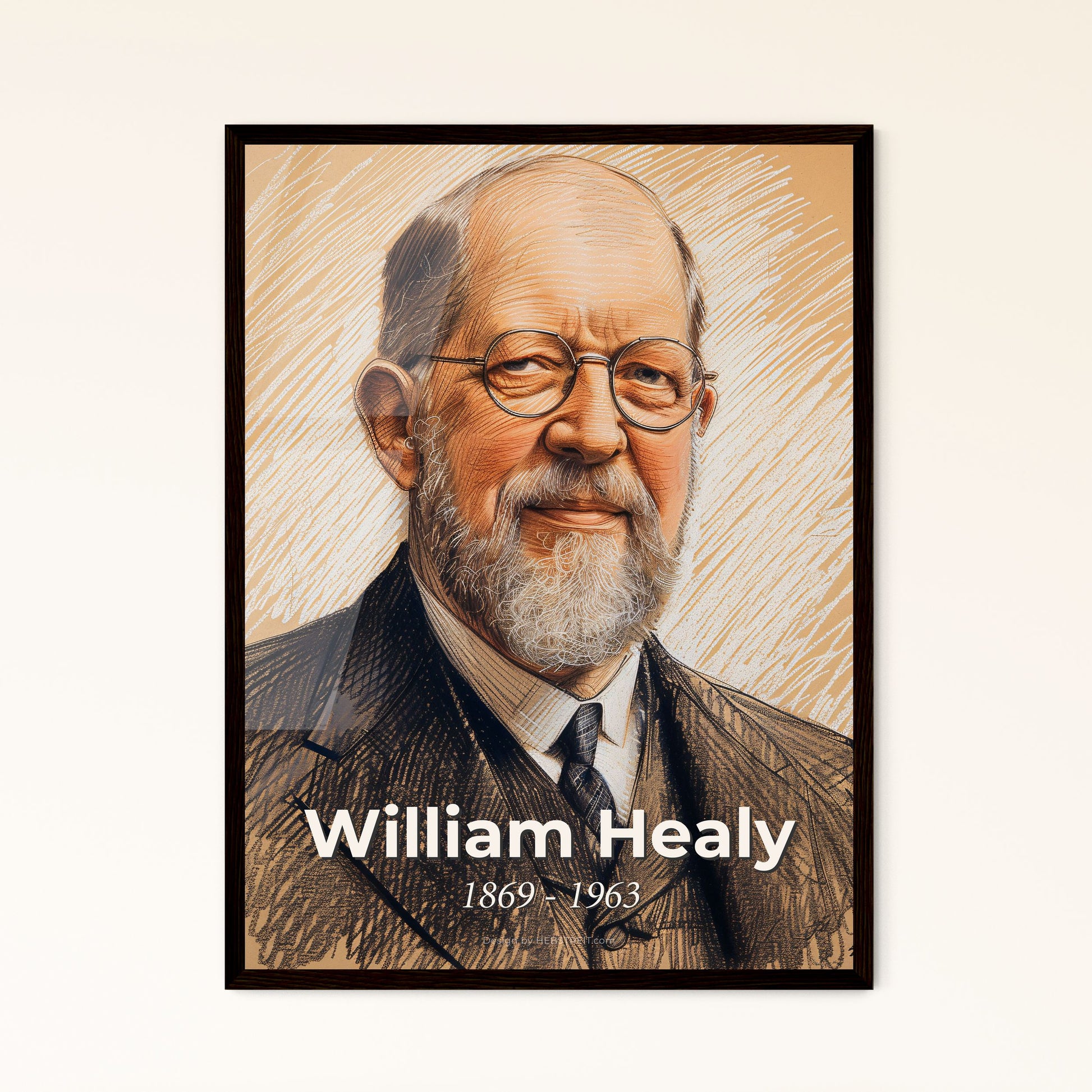 Captivating Portrait of William Healy: Iconic Psychiatrist in Elegant Contemporary Art Print - Perfect for Home Decor & Unique Gifts!