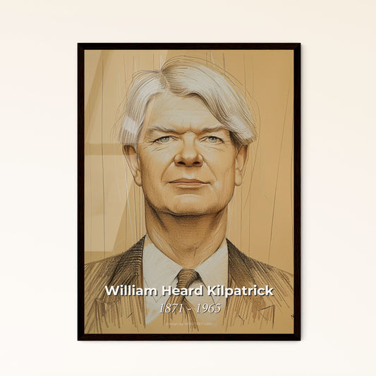 Radiant Portrait of William Heard Kilpatrick: A Tribute to Progressive Education in Contemporary Art – Perfect for Home Décor