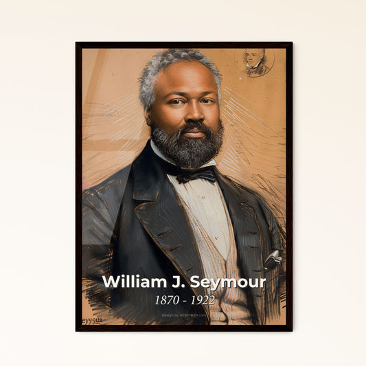 William J. Seymour: Pioneering Pentecostal Leader - Contemporary Art Print with Dynamic Lines & Elegant Hatching, Perfect for Home Decor