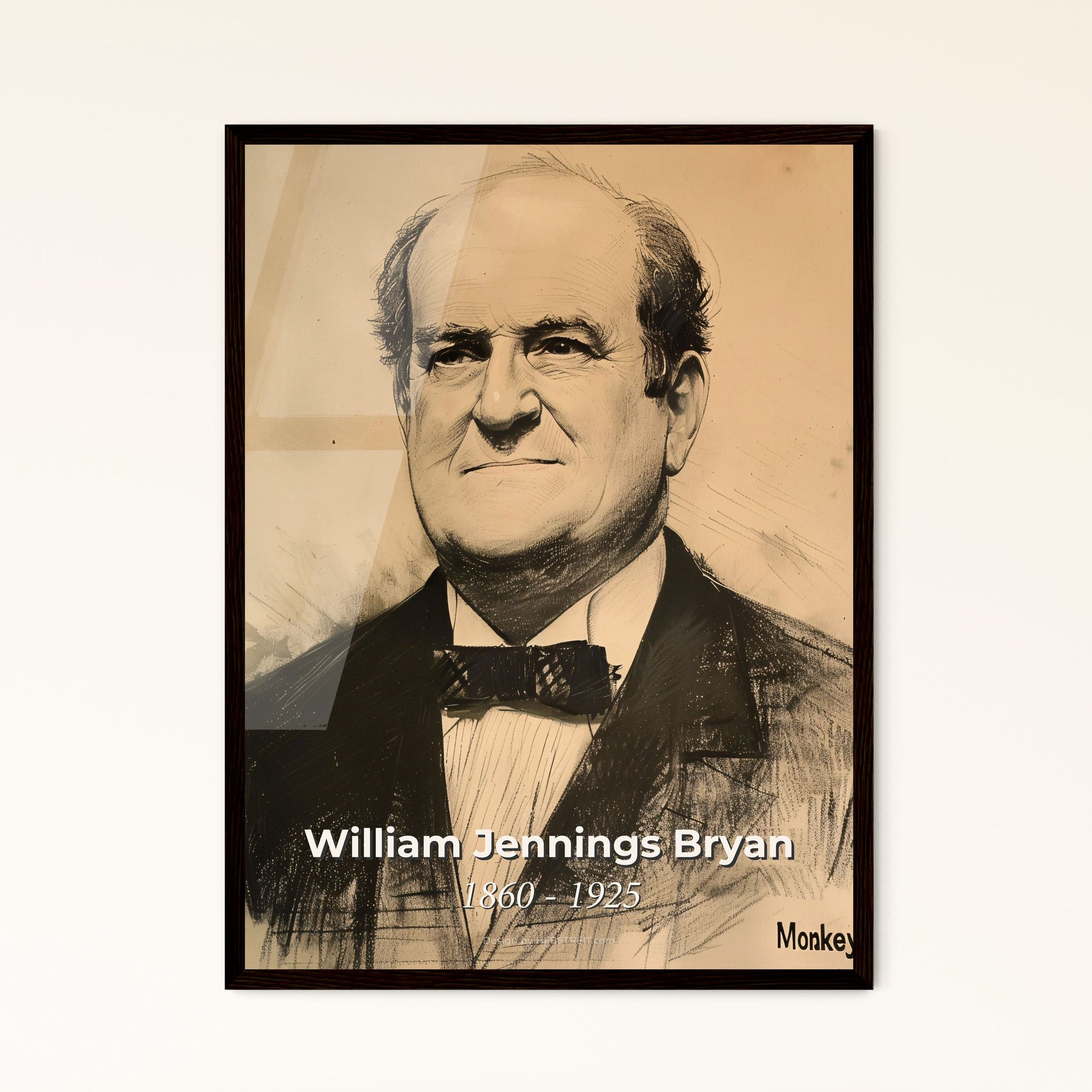 William Jennings Bryan: Captivating Contemporary Portrait – Dynamic Hues & Elegant Lines for Home Decor & Thoughtful Gifting