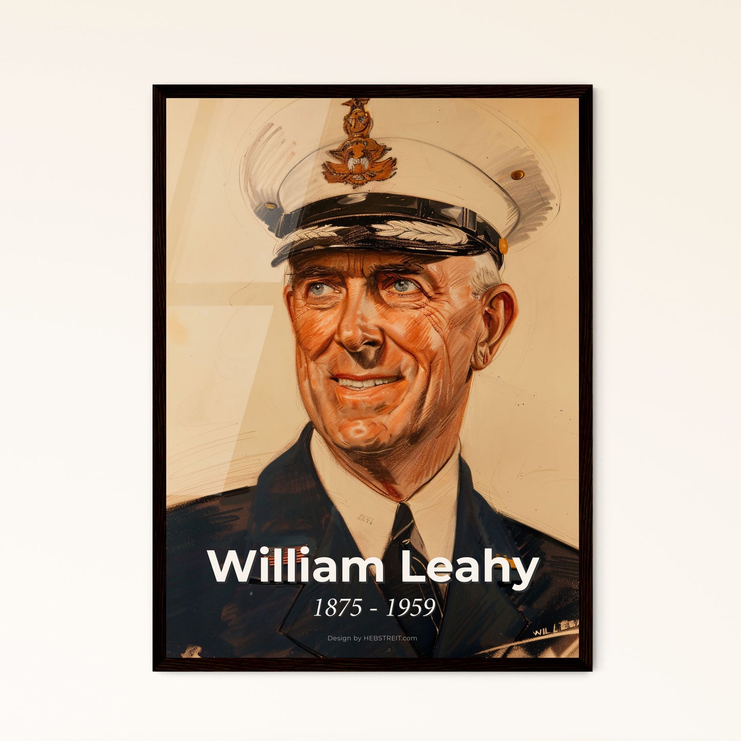 William Leahy: Iconic Fleet Admiral Portrait - Dynamic Contemporary Art Print, Deluxe Framing & High-Res Options Available!