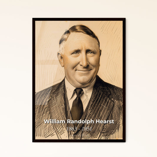 Elegant Portrait of William Randolph Hearst: Iconic Newspaper Tycoon in Contemporary Art – Perfect Gift for Home Decor