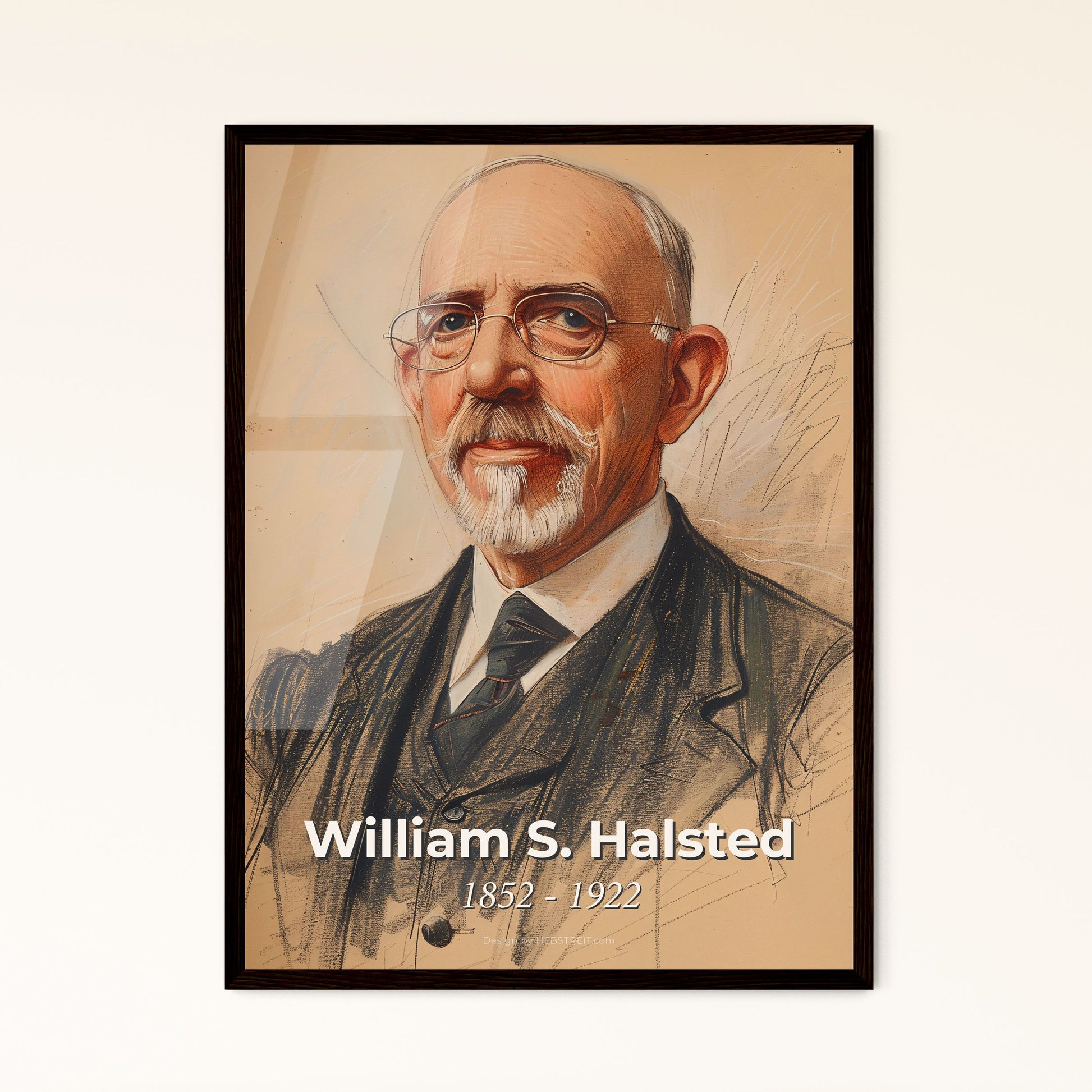 William S. Halsted: Iconic American Surgeon - Contemporary Art Print with Dynamic Lines & Subtle Colors for Elegant Home Décor