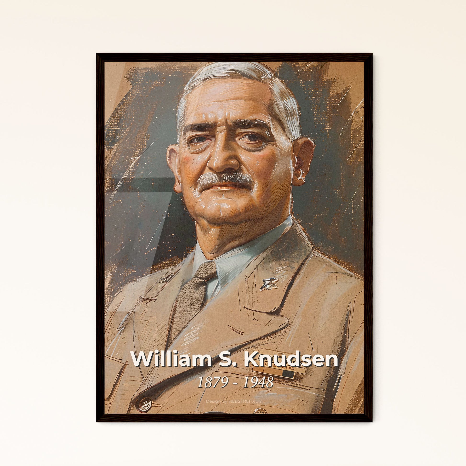 Dynamic Portrait of William S. Knudsen Framed Print