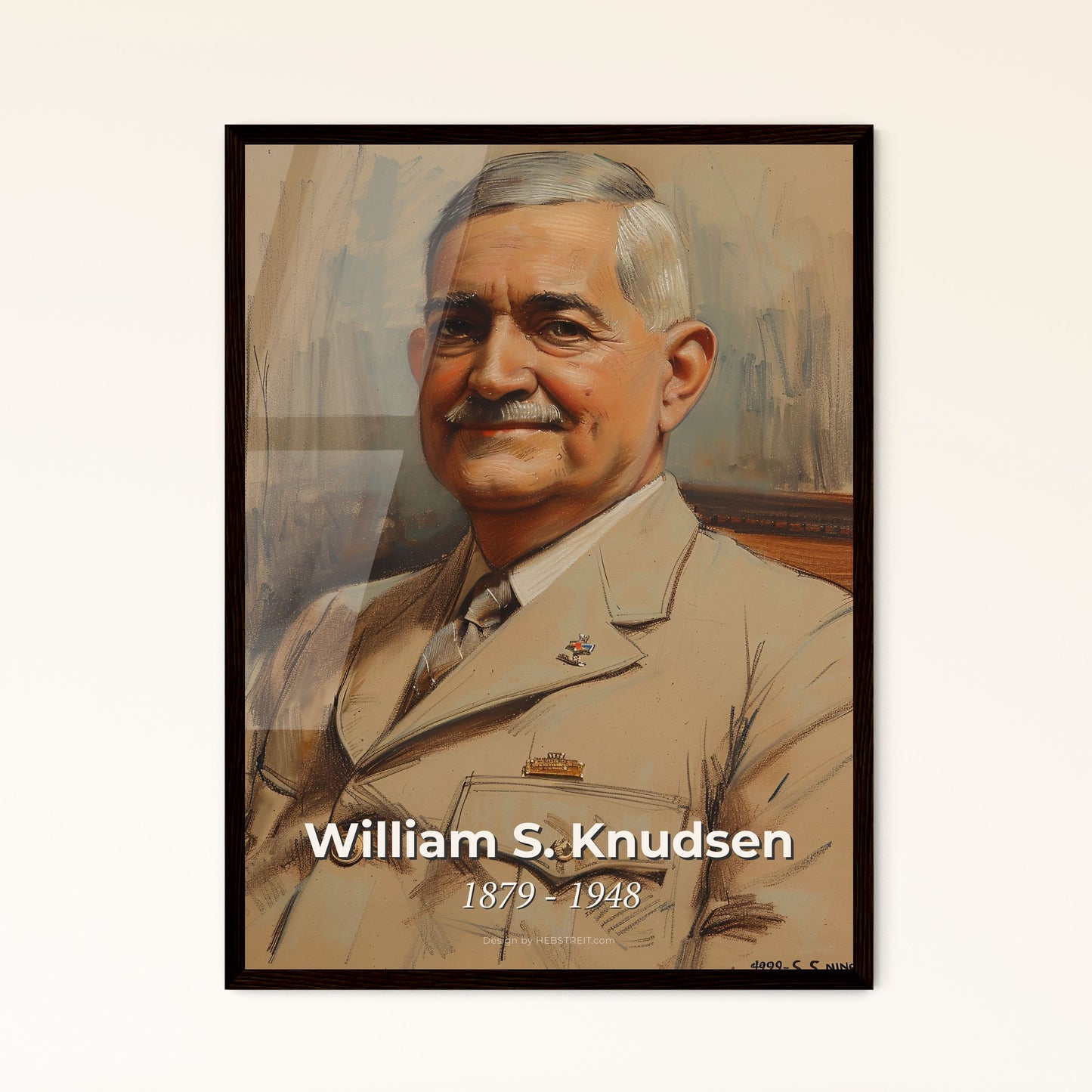 Captivating Portrait of William S. Knudsen Framed Print
